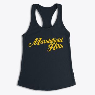 Marshfield Hills Massachusetts Vintage Team Women's Racerback Tank