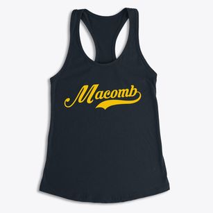 Macomb Illinois Vintage Team Women's Racerback Tank