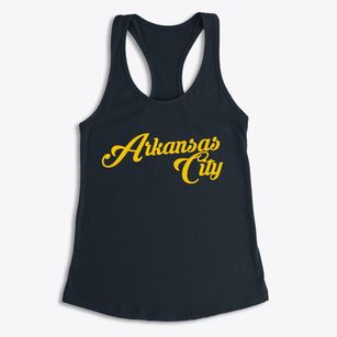 Arkansas City Kansas Vintage Team Women's Racerback Tank