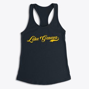 Lake Geneva Wisconsin Vintage Team Women's Racerback Tank