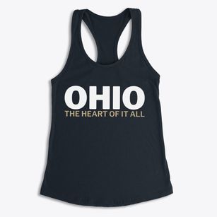  Ohio White and Gold Women's Racerback Tank