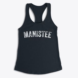 Manistee Michigan Timeless Retro Women's Racerback Tank