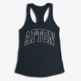 Afton Iowa Trendy Block Women's Racerback Tank