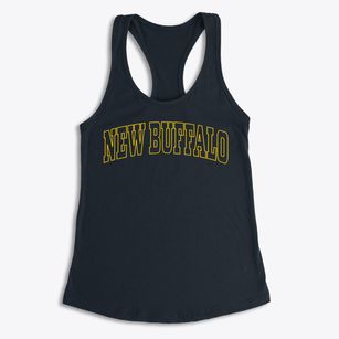 New Buffalo Michigan Trendy Block Women's Racerback Tank
