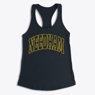 Needham Massachusetts Trendy Block Women's Racerback Tank