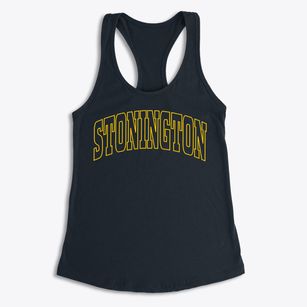 Stonington Connecticut Trendy Block Women's Racerback Tank