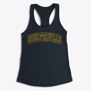 Coulterville California Trendy Block Women's Racerback Tank