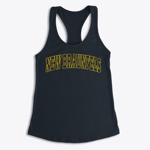 New Braunfels Texas Trendy Block Women's Racerback Tank