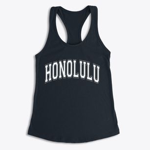 Honolulu Hawaii Varsity Women's Racerback Tank