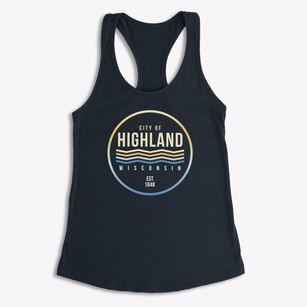 Highland Wisconsin Color Fade Women's Racerback Tank