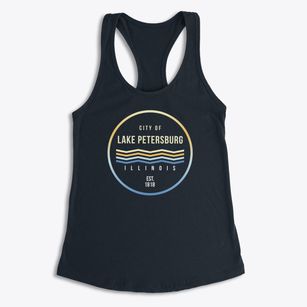 Lake Petersburg Illinois Color Fade Women's Racerback Tank