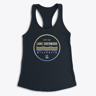 Lake Sherwood Wisconsin Color Fade Women's Racerback Tank