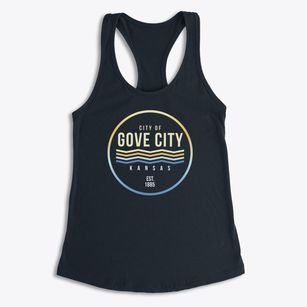 Gove City Kansas Color Fade Women's Racerback Tank