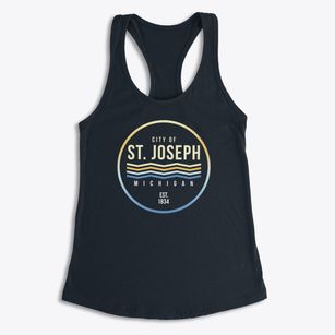St. Joseph Michigan Color Fade Women's Racerback Tank