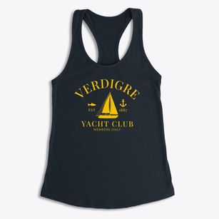 Verdigre Nebraska Yacht Club Women's Racerback Tank