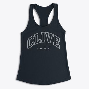 Clive Iowa Inline Women's Racerback Tank