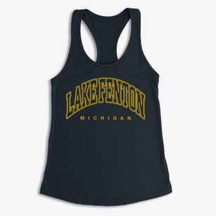 Lake Fenton Michigan Inline Women's Racerback Tank