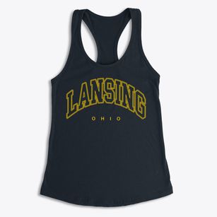 Lansing Ohio Inline Women's Racerback Tank