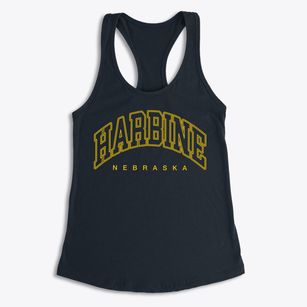 Harbine Nebraska Inline Women's Racerback Tank