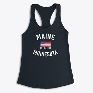 Maine Minnesota Patriot Women's Racerback Tank