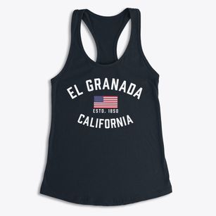 El Granada California Patriot Women's Racerback Tank