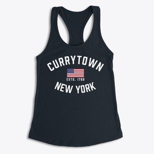 Currytown New York Patriot Women's Racerback Tank