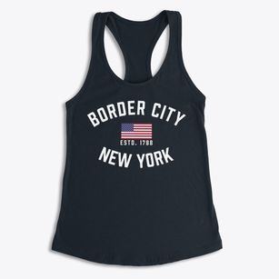 Border City New York Patriot Women's Racerback Tank