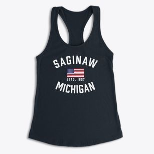 Saginaw Michigan Patriot Women's Racerback Tank