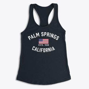 Palm Springs California Patriot Women's Racerback Tank