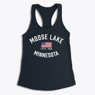 Moose Lake Minnesota Patriot Women's Racerback Tank