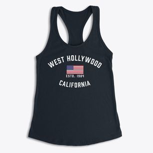 West Hollywood California Patriot Women's Racerback Tank