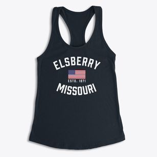 Elsberry Missouri Patriot Women's Racerback Tank