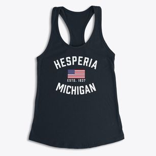 Hesperia Michigan Patriot Women's Racerback Tank