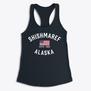 Shishmaref Alaska Patriot Women's Racerback Tank