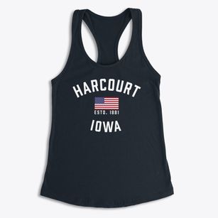 Harcourt Iowa Patriot Women's Racerback Tank