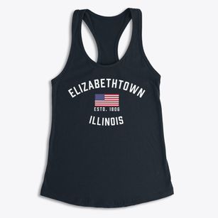 Elizabethtown Illinois Patriot Women's Racerback Tank