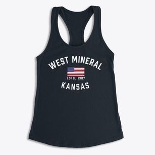West Mineral Kansas Patriot Women's Racerback Tank