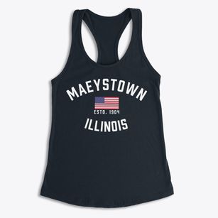 Maeystown Illinois Patriot Women's Racerback Tank