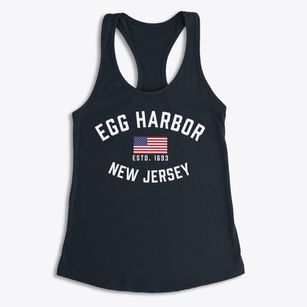 Egg Harbor New Jersey Patriot Women's Racerback Tank