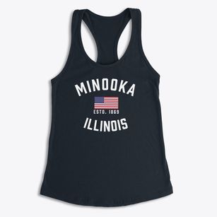 Minooka Illinois Patriot Women's Racerback Tank