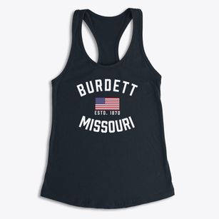 Burdett Missouri Patriot Women's Racerback Tank