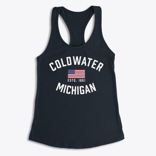 Coldwater Michigan Patriot Women's Racerback Tank