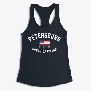 Petersburg North Carolina Patriot Women's Racerback Tank