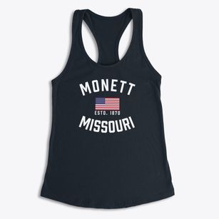 Monett Missouri Patriot Women's Racerback Tank