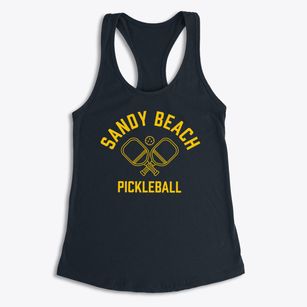 Sandy Beach Connecticut Pickleball Women's Racerback Tank