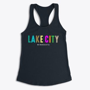 Lake City Minnesota Color Pop Women's Racerback Tank