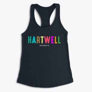 Hartwell Georgia Color Pop Women's Racerback Tank