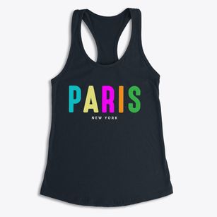 Paris New York Color Pop Women's Racerback Tank