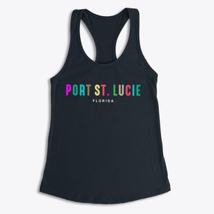 Port St. Lucie Florida Color Pop Women's Racerback Tank