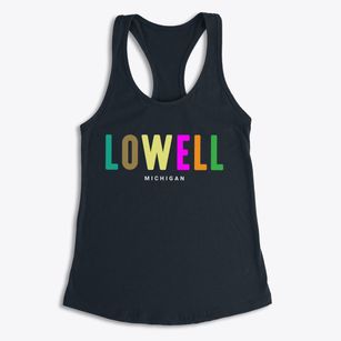Lowell Michigan Color Pop Women's Racerback Tank